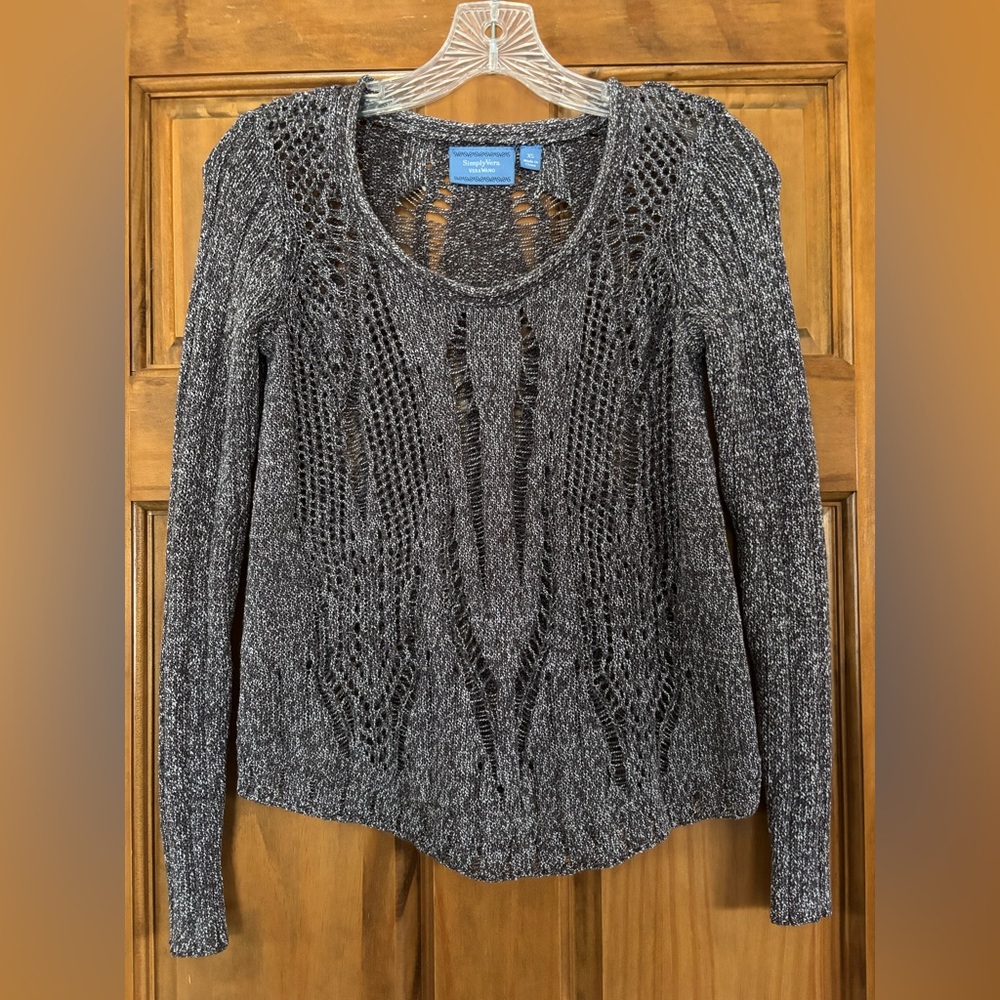 Delicate Simply Vera Vera Wang Charcoal Knit Sweater